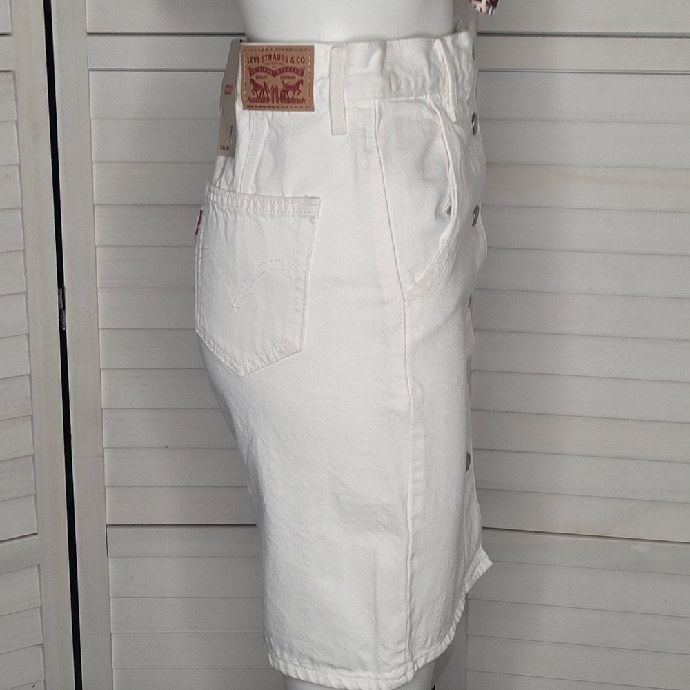 A Line Button Front Denim Skirt   size XXS (W24) NWT - Picture 6 of 12
